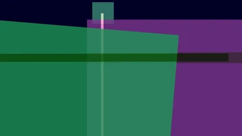 Abstract geometric composition with overlapping green, purple, and dark blu.. Video stock 335430806
