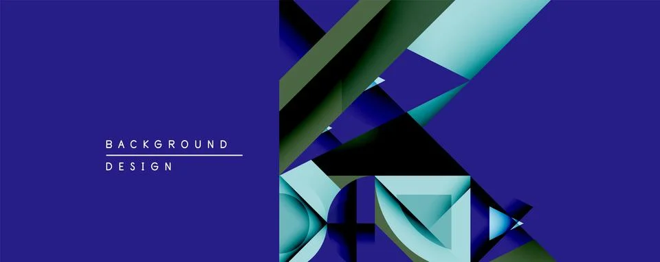 Abstract geometric composition. Overlapping layers create depth, using cool 스톡 일러스트