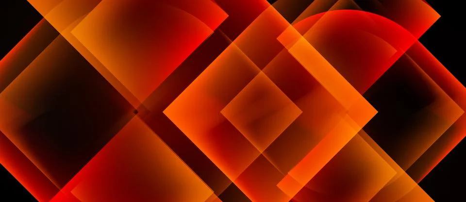 Abstract geometric composition. Overlapping orange squares create dynamic v.. Illustrazione stock