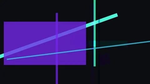 Abstract geometric composition with overlapping purple rectangle and inters.. Video stock 335440678