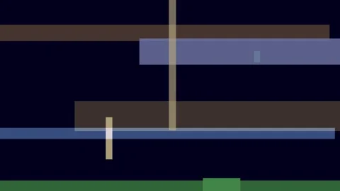 Abstract geometric composition with overlapping rectangles and lines on a d.. Stock Footage 335441417