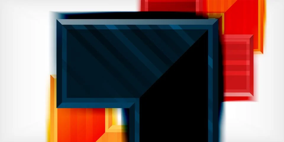 Abstract geometric composition. Overlapping rectangles create dynamic visual Stock Illustration