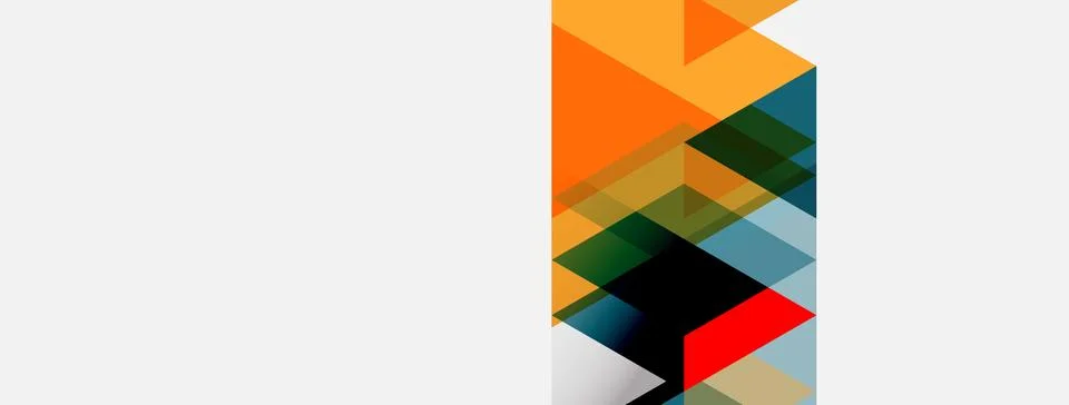 Abstract geometric composition. Overlapping rectangles, triangles create dy.. Stockillustratie