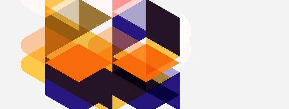 Abstract geometric composition. Overlapping rectangles, squares create dynami Illustrazione stock