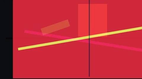 Abstract geometric composition with overlapping red and orange shapes and d.. Stock Footage 335440753