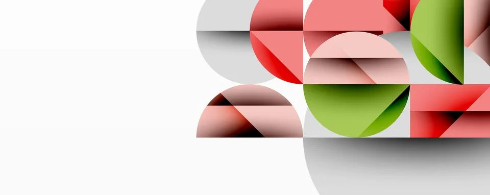 Abstract geometric composition. Overlapping semicircles, rectangles create 스톡 일러스트