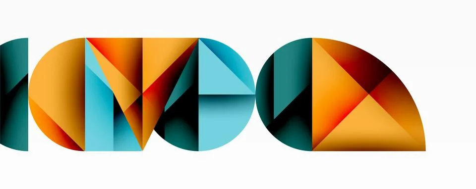 Abstract geometric composition. Overlapping shapes create dynamic visual effect. Stock Illustration