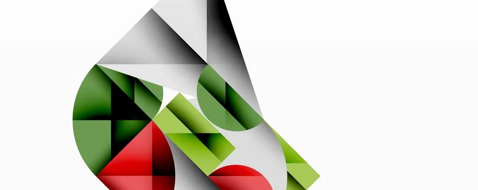 Abstract geometric composition. Overlapping shapes create dynamic visual effect. Stock Illustration