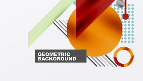 Abstract geometric composition. Overlapping shapes create dynamic visual Stock Illustration