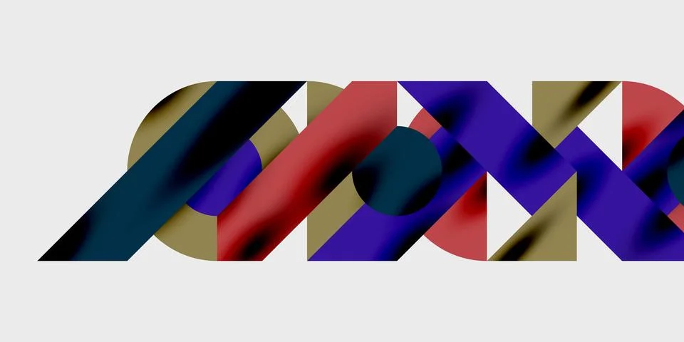 Abstract geometric composition. Overlapping shapes create dynamic pattern using 스톡 일러스트