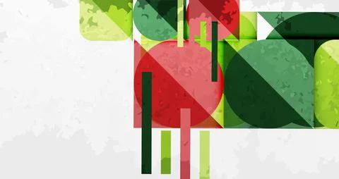 Abstract geometric composition. Overlapping shapes, rectangles, circles create 스톡 일러스트