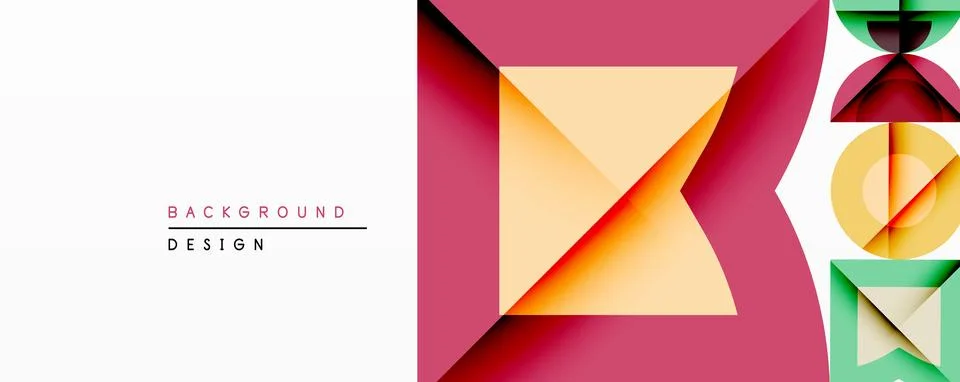 Abstract geometric composition. Overlapping shapes create dynamic visual Stock Illustration
