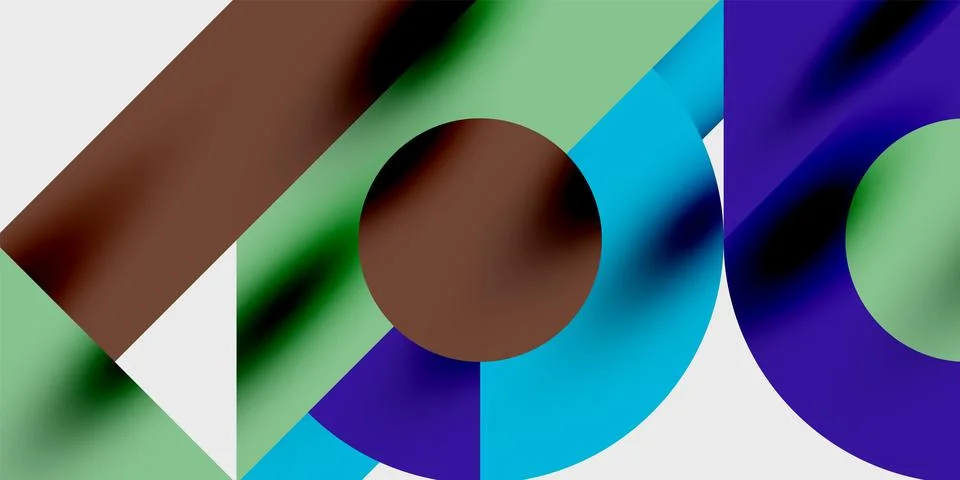 Abstract geometric composition. Overlapping shapes, circles, rectangles create 스톡 일러스트