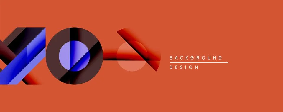 Abstract geometric composition. Overlapping shapes create dynamic visual effect. 스톡 일러스트