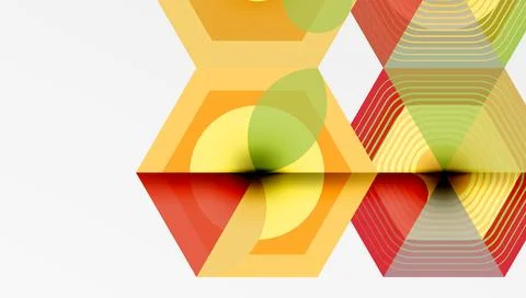 Abstract geometric composition. Overlapping shapes create vibrant visual effect. Stock Illustration