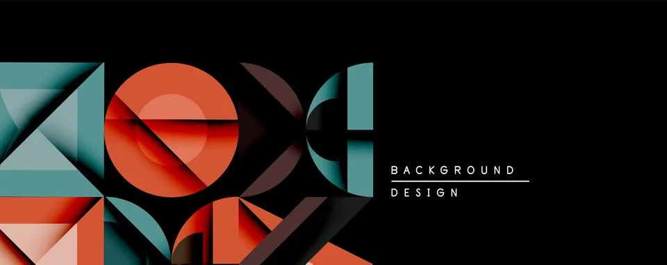 Abstract geometric composition. Overlapping shapes create dynamic visual 스톡 일러스트