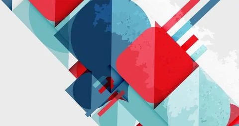 Abstract geometric composition. Overlapping shapes, rectangles, circles, lines 스톡 일러스트