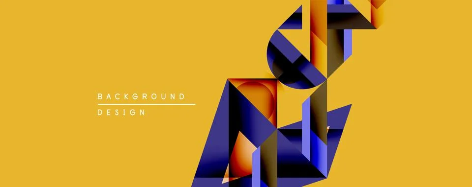 Abstract geometric composition. Overlapping shapes create depth, using blue, 스톡 일러스트