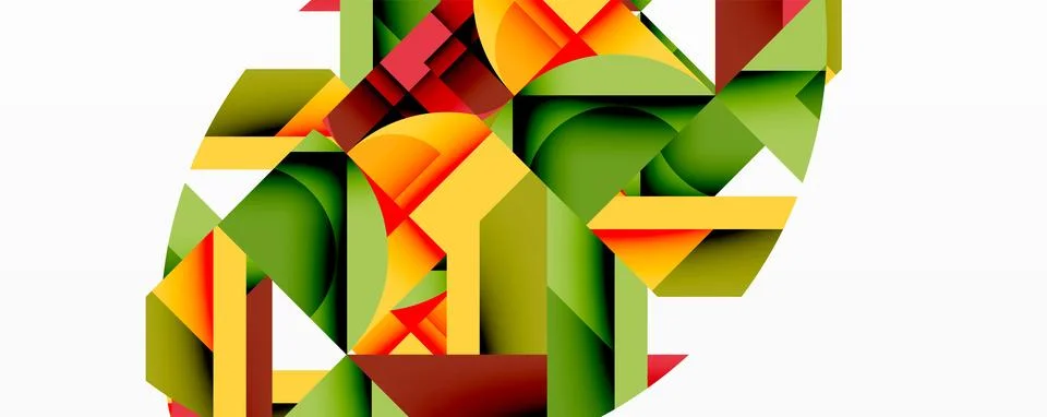 Abstract geometric composition. Overlapping shapes create dynamic visual texture Stockillustratie