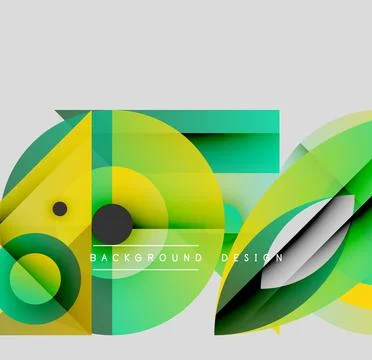 Abstract geometric composition. Overlapping shapes create dynamic visual effect. Stockillustratie