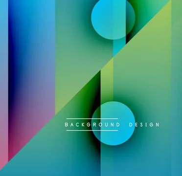 Abstract geometric composition. Overlapping shapes create vibrant gradients, Illustrazione stock