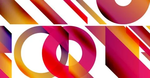 Abstract geometric composition. Overlapping shapes create vibrant color 스톡 일러스트