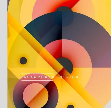 Abstract geometric composition. Overlapping shapes create dynamic visual effect. Stock Illustration