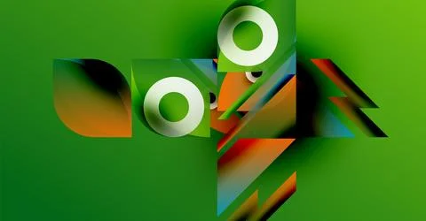 Abstract geometric composition. Overlapping shapes, circles, rectangles create 스톡 일러스트