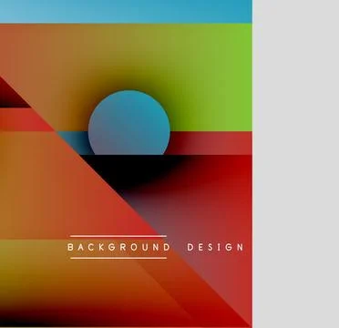 Abstract geometric composition. Overlapping shapes create vibrant color Illustrazione stock