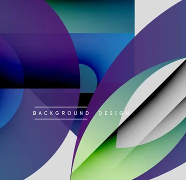 Abstract geometric composition. Overlapping shapes create dynamic visual effect. Illustrazione stock