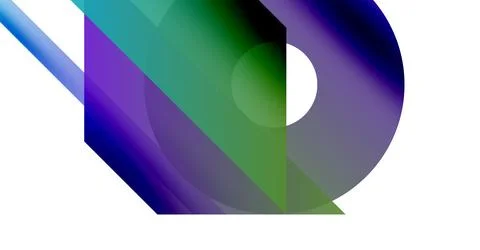 Abstract geometric composition. Overlapping shapes create vibrant color Stock Illustration