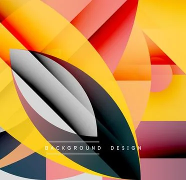 Abstract geometric composition. Overlapping shapes create dynamic visual effect. Illustrazione stock