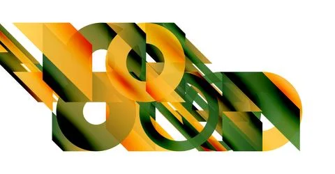 Abstract geometric composition. Overlapping shapes create dynamic visual effect. Stockillustratie