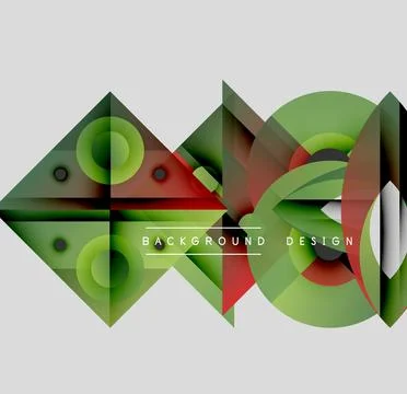Abstract geometric composition. Overlapping shapes create dynamic visual effect. Stockillustratie