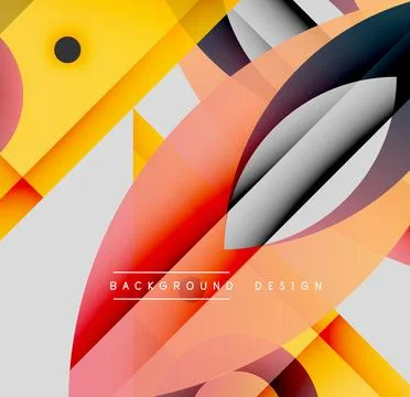Abstract geometric composition. Overlapping shapes create dynamic visual effect. Illustrazione stock