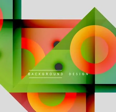 Abstract geometric composition. Overlapping shapes create vibrant color Illustrazione stock