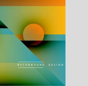 Abstract geometric composition. Overlapping shapes create vibrant color Illustrazione stock
