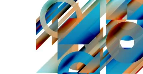 Abstract geometric composition. Overlapping shapes create dynamic visual effect. Illustrazione stock
