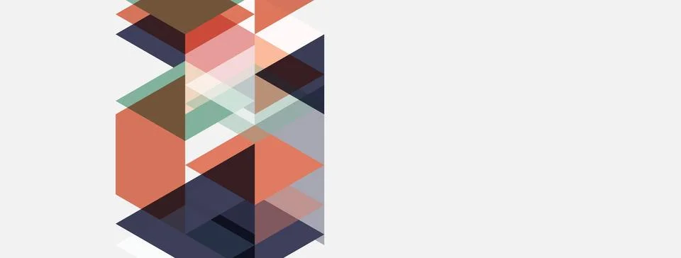 Abstract geometric composition. Overlapping shapes create dynamic visual te.. Stock Illustration