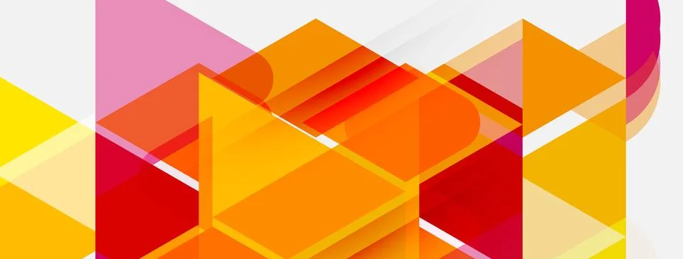 Abstract geometric composition. Overlapping shapes create dynamic visual ef.. Stock Illustration