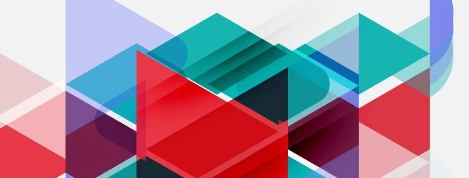 Abstract geometric composition. Overlapping shapes create dynamic visual te.. Stock Illustration