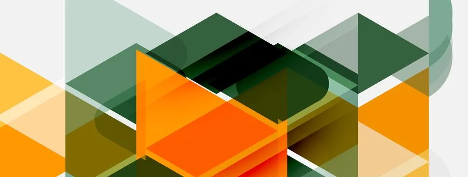 Abstract geometric composition. Overlapping shapes create dynamic visual ef.. 库存插图