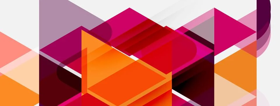 Abstract geometric composition. Overlapping shapes create dynamic visual te.. 库存插图