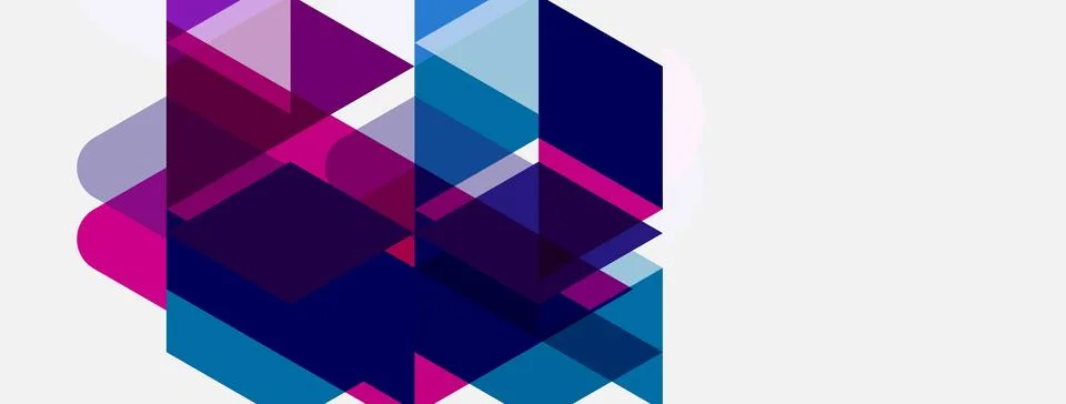 Abstract geometric composition. Overlapping shapes create dynamic visual te.. 库存插图