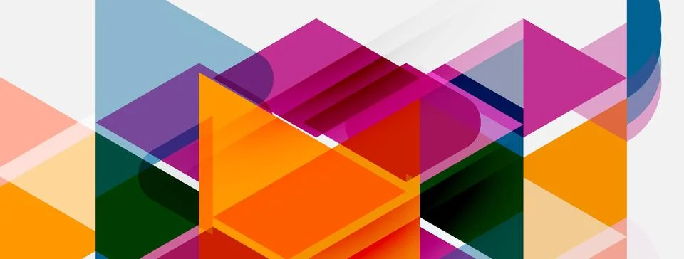Abstract geometric composition. Overlapping shapes create vibrant, modern v.. Stock Illustration
