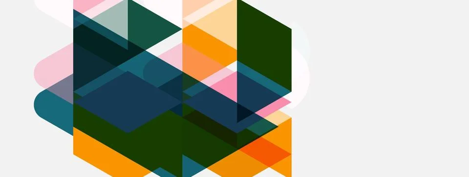 Abstract geometric composition. Overlapping shapes create complex visual te.. 库存插图