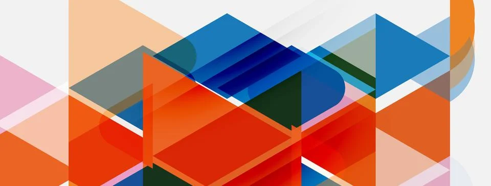 Abstract geometric composition. Overlapping shapes create dynamic visual ef.. Stockillustratie