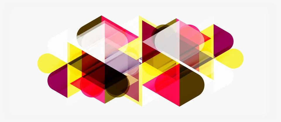 Abstract geometric composition. Overlapping shapes create dynamic visual ef.. イラスト素材