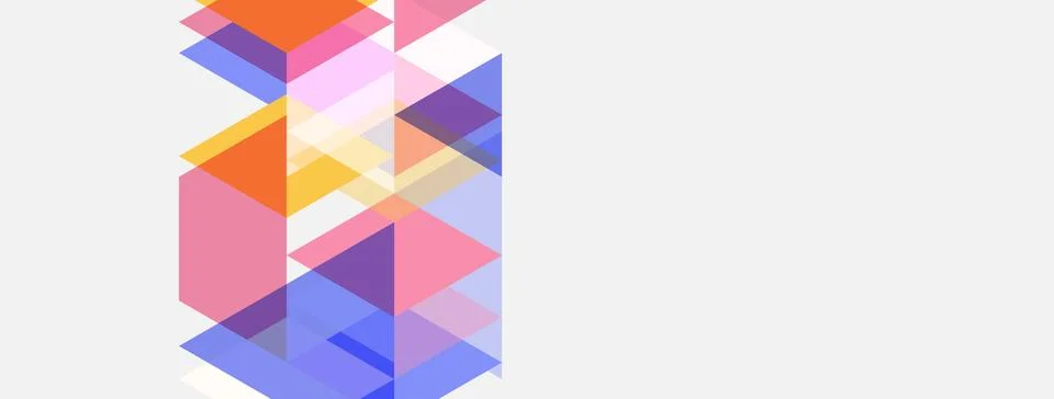Abstract geometric composition. Overlapping shapes create colorful vertical Stock Illustration