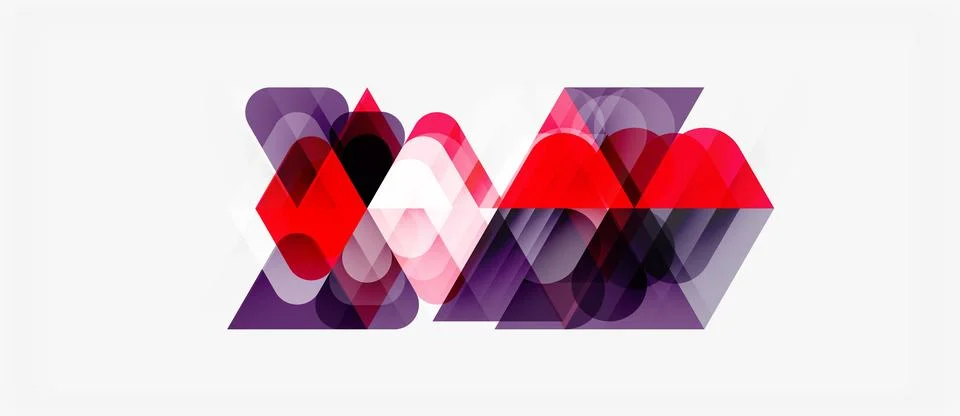 Abstract geometric composition. Overlapping shapes create dynamic visual ef.. Stock Illustration